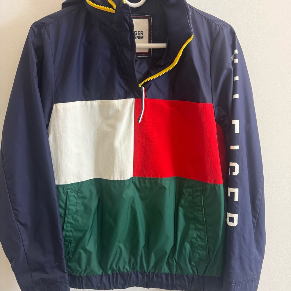 Tommy Hilfiger Men's Navy and Red Windbreaker